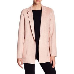 Women’s Blush Pink Suede Blazer Jacket Size M